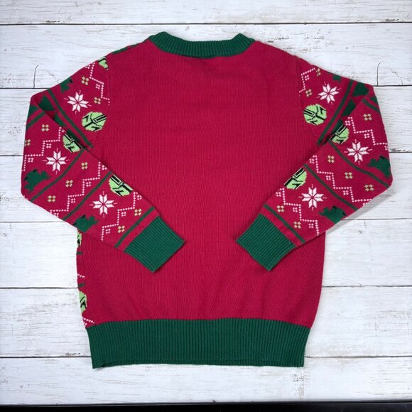 Star Wars Baby Yoda Red Green Christmas Sweater 4T - Picture 2 of 6